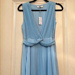 Favorite Daughter Light Blue Pleated Maxi Dress NWT